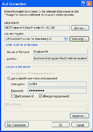 Создание подключения в Server Explorer